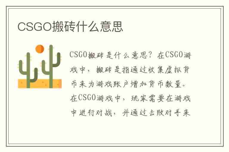 CSGO搬砖什么意思(steam搬砖大家千万别做)